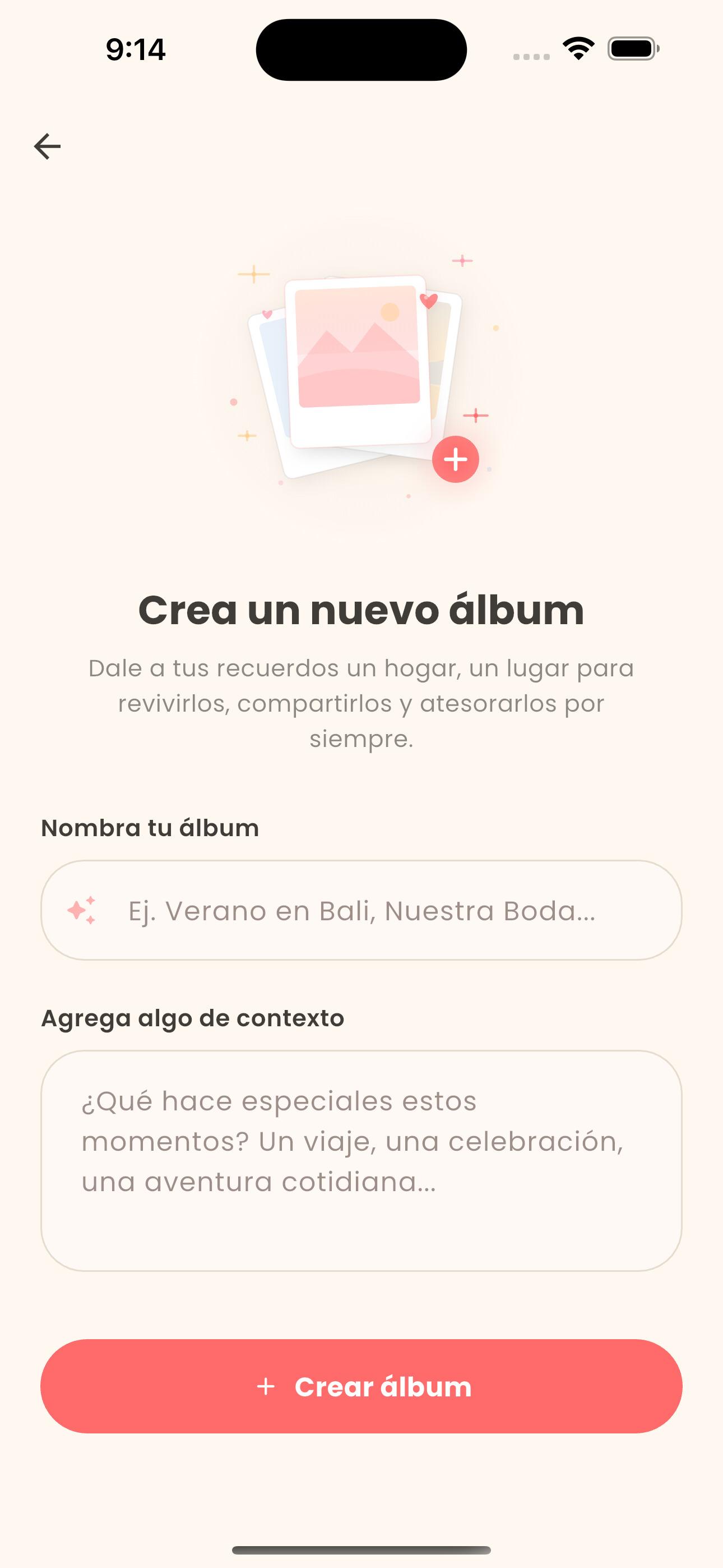 Crea un álbum